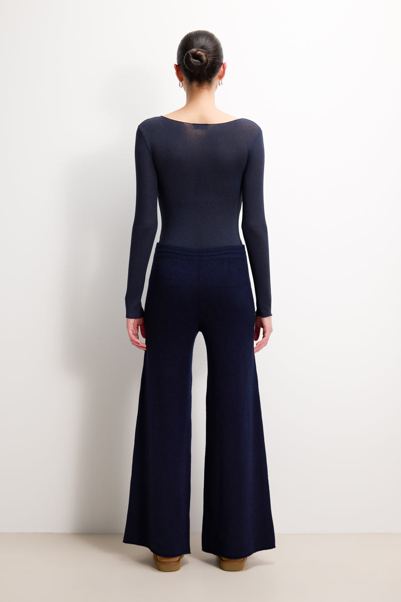 Mae Featherweight Boatneck Top | Navy | Modal-Cashmere