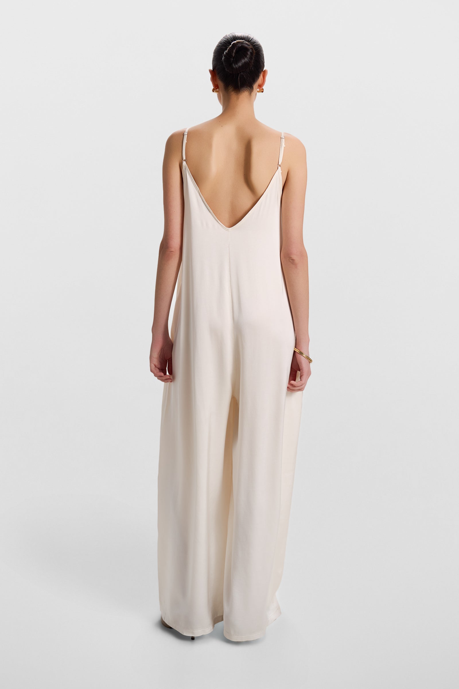 Audrey Satin Jumpsuit | Ivory – JAKI