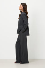Neve Drawstring Trousers | Dark Grey Melange