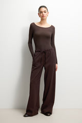 Neve Drawstring Trousers | Espresso Brown