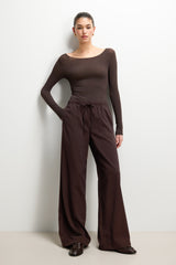 Neve Drawstring Trousers | Espresso Brown