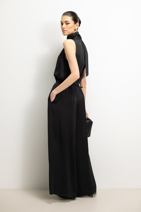 Lyanne Bow Neck Tie Satin Blouse | Honey