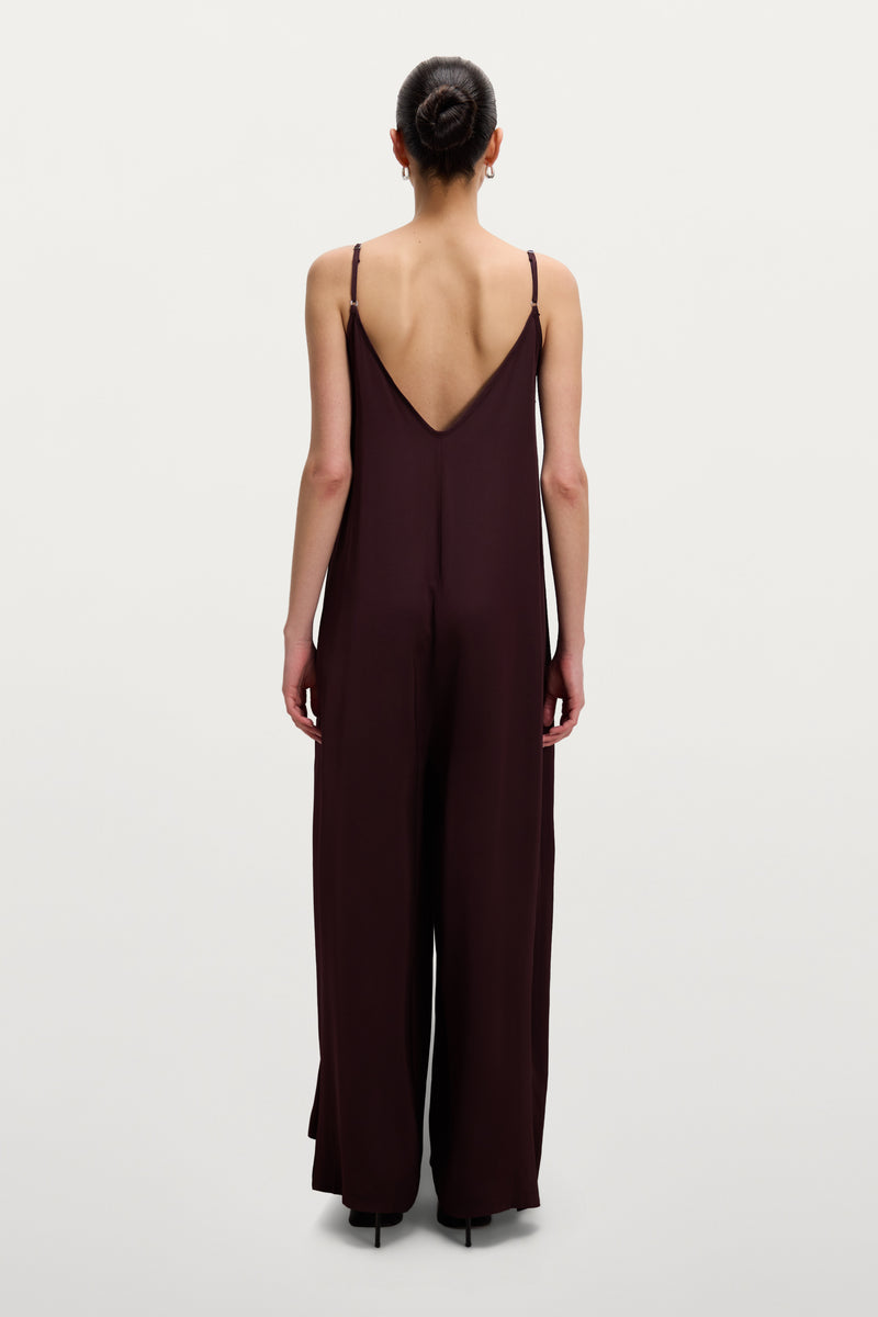 Audrey Satin Jumpsuit | Amethyst Plum