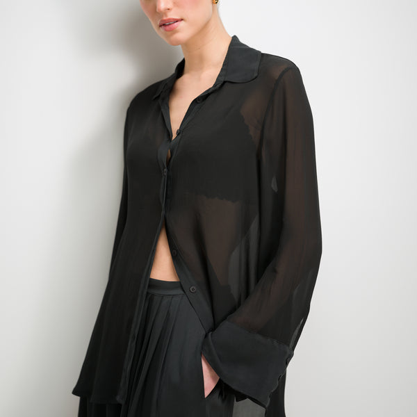 Francesca Sheer Shirt | Black – JAKI