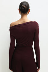 Josephine Asymmetric Top | Amethyst Plum | Modal-Cashmere