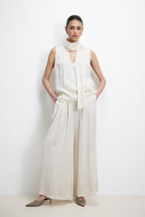 Lyanne Bow Neck Tie Blouse | Ivory