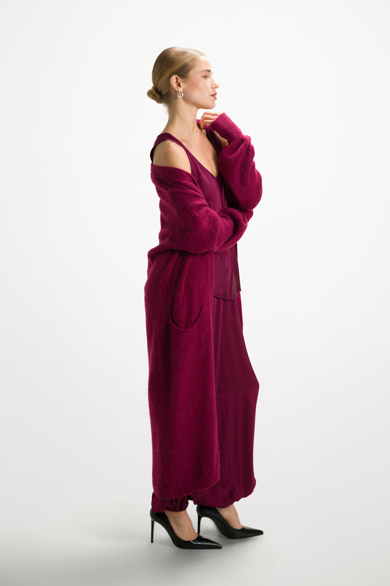 burgundy dress cardigan JAKI Yasmin Open Cardigan in Burgundy size Small/Medium