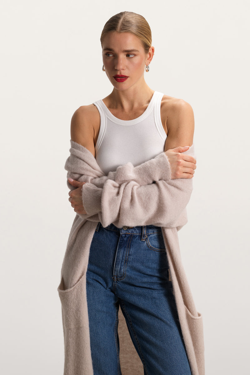 Yasmin Open Cardigan | Beige | Alpaca Blend