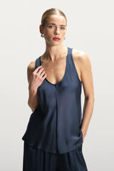 Demi Satin Vest Top | Ink