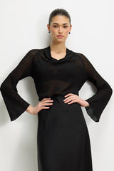 Serafina Chiffon Blouse | Black