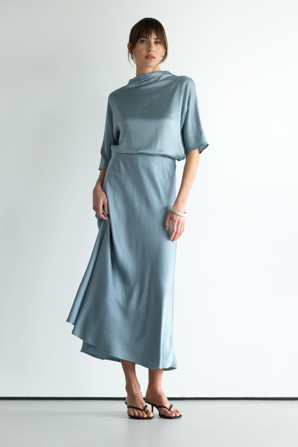 Genevieve Back Tie Satin Top