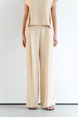 Blanchett Pleated Trousers | Almond Beige