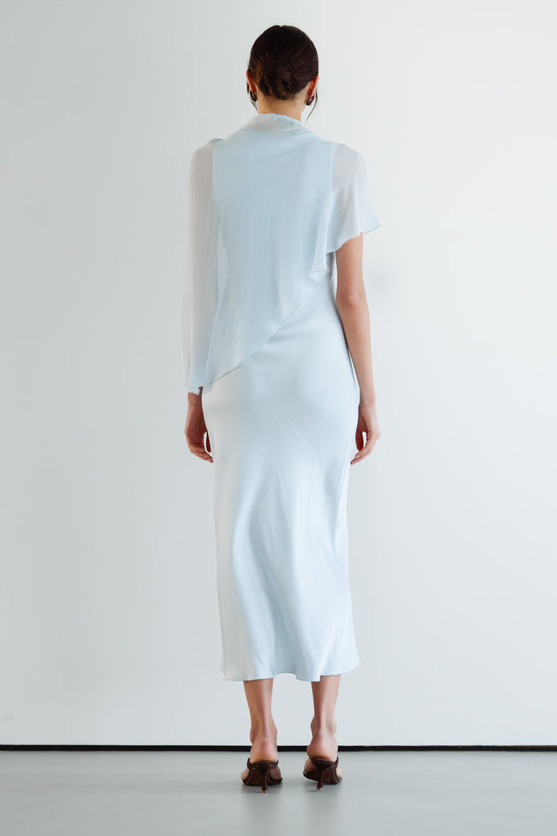 Sabrina Sleeveless Satin Dress | Glacier  JAKI