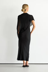 Lumi Asymmetric Poncho | Black