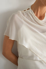 Lumi Asymmetric Poncho | Ivory