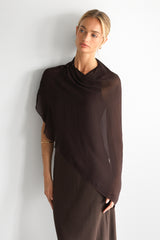 Lumi Asymmetric Poncho | Espresso Brown
