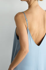 Audrey Satin Jumpsuit | Dusty Blue