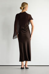 Lumi Asymmetric Poncho | Espresso Brown