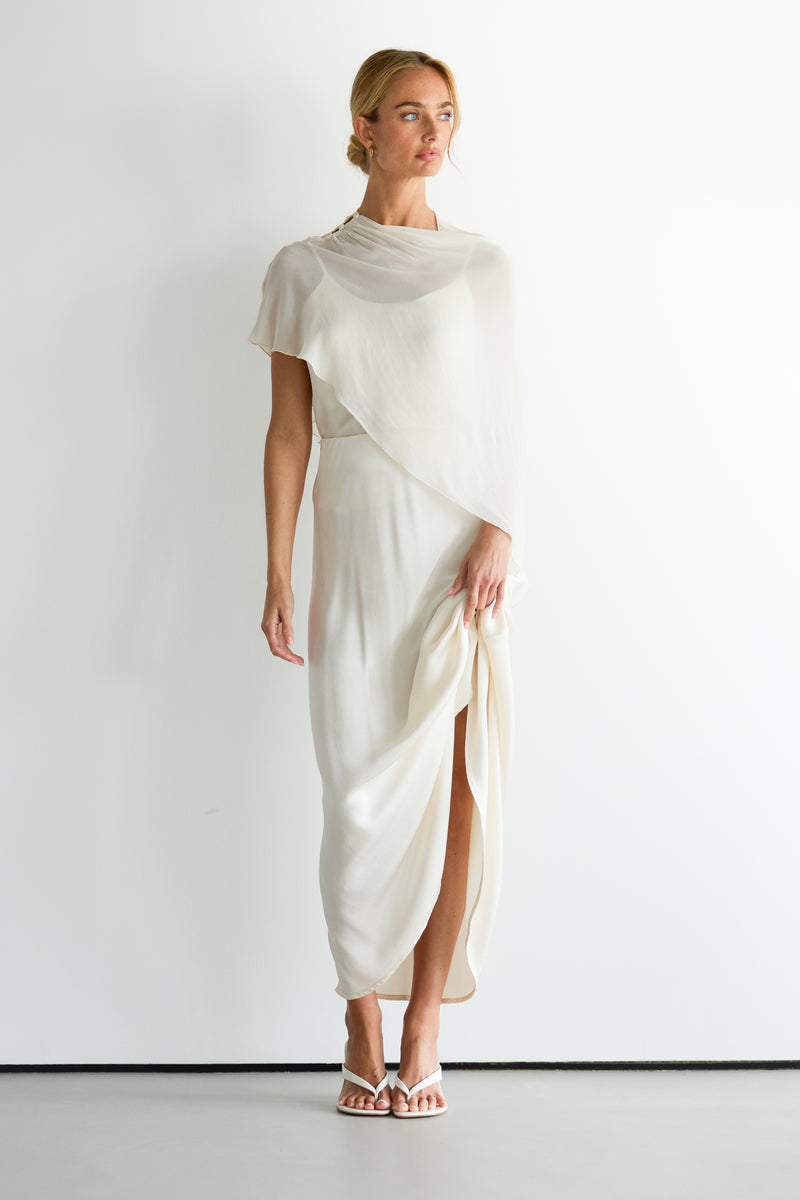 Lumi Asymmetric Poncho | Ivory – JAKI