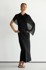 Lumi Asymmetric Poncho | Black