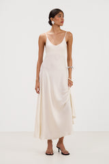 Anne Slip Satin Dress | Ivory
