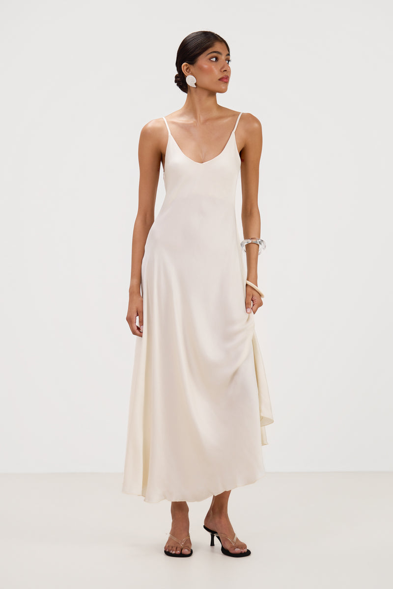 ivory slip dresses Anne Satin Dress white slip dress for under dress