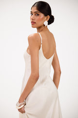 Anne Slip Satin Dress | Ivory
