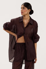 Jemima Oversized Shirt | Chocolate Brown