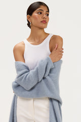 Margaux Longline Cardigan | Dusty Blue | Suri Alpaca Blend