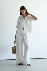 Simone Elastic Waist Trousers | White