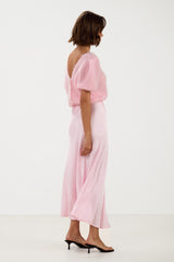 Camilla Bias Satin Skirt | Soft Pink