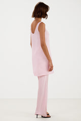 Rosaline Sleeveless Satin Dress | Soft Pink