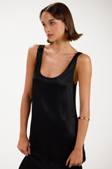 Chiara Satin Dress | Black