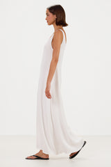Chiara Satin Dress | White