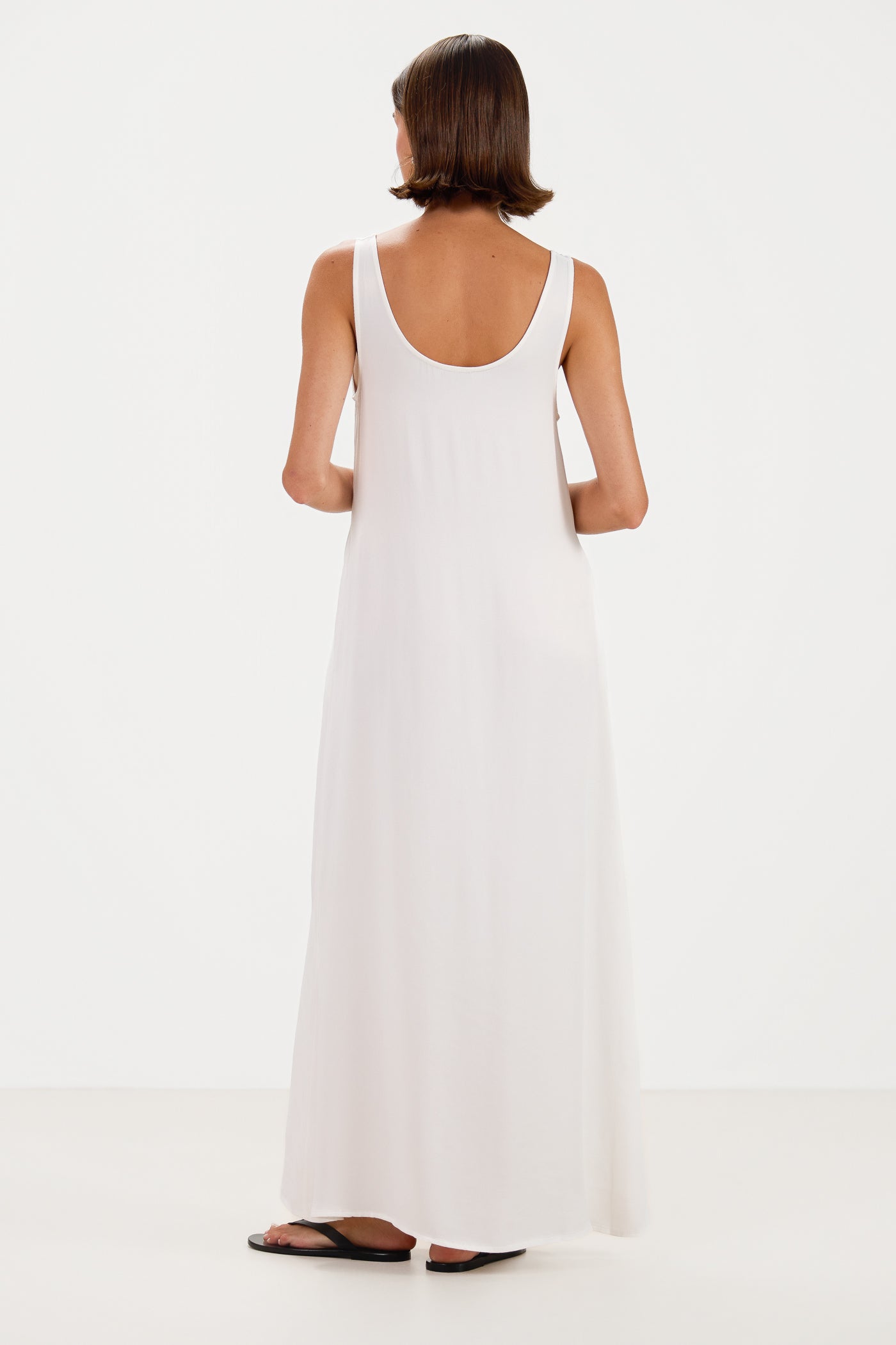 Chiara Matte Satin Dress | White – JAKI