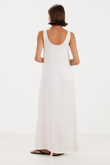 Chiara Satin Dress | White