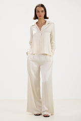 Haven Satin Shirt | Ivory