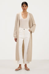 Margaux Longline Cardigan | Light Beige | Suri Alpaca Blend