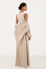 Margaux Longline Cardigan | Light Beige | Suri Alpaca Blend