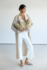 Margaux Longline Cardigan | Light Beige | Suri Alpaca Blend