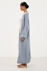 Margaux Longline Cardigan | Dusty Blue | Suri Alpaca Blend