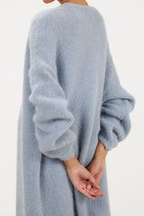 Margaux Longline Cardigan | Dusty Blue | Suri Alpaca Blend
