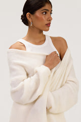Margaux Longline Cardigan | Ivory | Suri Alpaca Blend