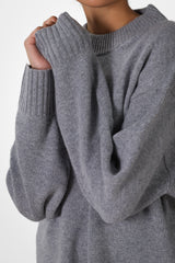 Naya Crew Neck Sweater | Grey Marl | Merino Wool Cashmere
