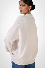 Naya Crew Neck Sweater | Limestone | Merino Wool Cashmere