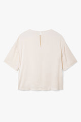 Mila Back Slit Satin Top | Ivory