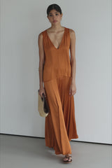 Gigi Satin Trousers | Sunset Orange