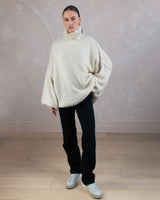 Slouchy Turtleneck Wool-Mohair | Ivory