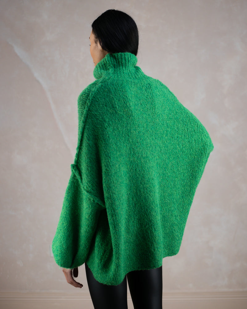 Slouchy Turtleneck Wool-Mohair | Green