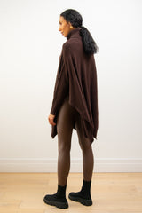 Rollneck Poncho Modal Blend | Dark Brown